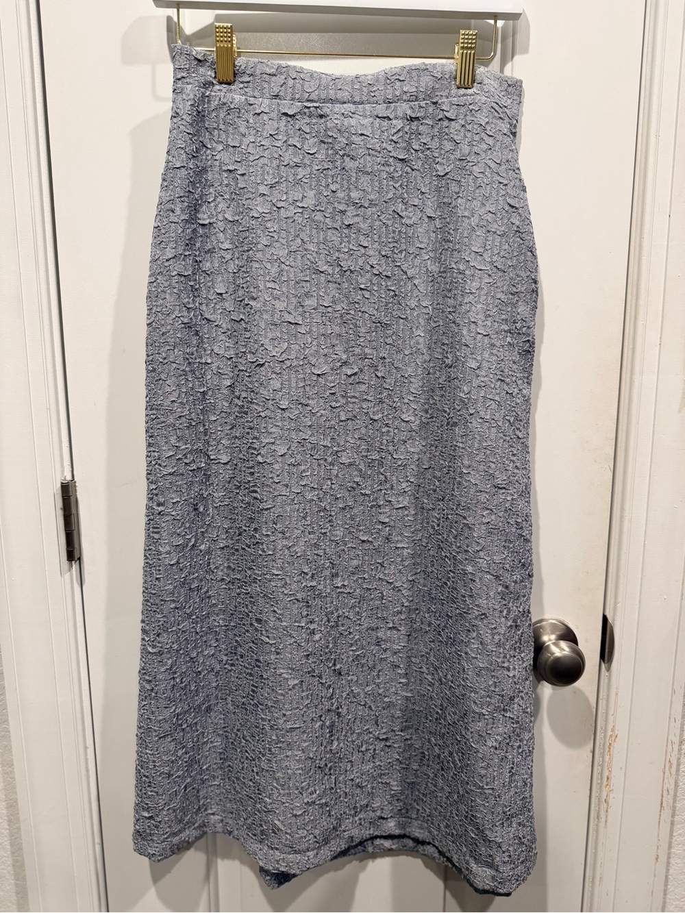 Melloday Gray Textured Pull-On Maxi Skirt Size Small